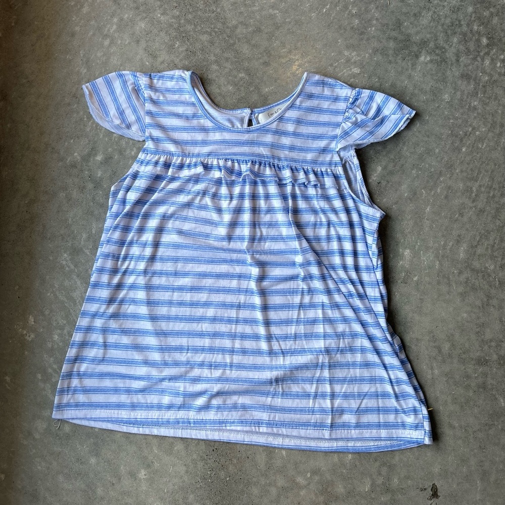 Eden and Olivia Blue Striped Blouse